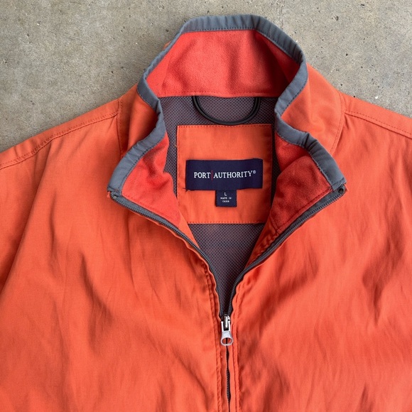 Port Authority Orange & Grey Lined Jacket Sz Large - Picture 2 of 6
